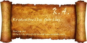 Kratochvila Adrián névjegykártya