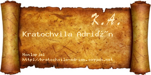 Kratochvila Adrián névjegykártya